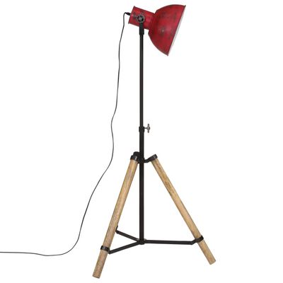 vidaXL Lampa stojąca, 25 W, postarzany czerwony, 75x75x90-150 cm, E27