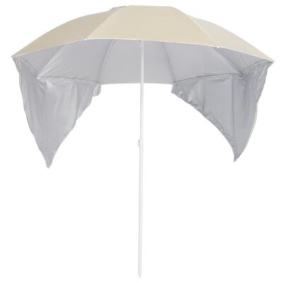 vidaXL Parasol plażowy ze ściankami bocznymi, piaskowy, 215 cm