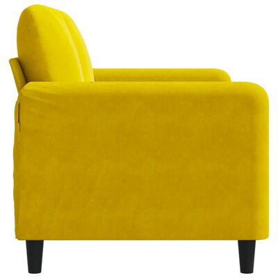 vidaXL Sofa 2-osobowa, żółta, 120 cm, tapicerowana aksamitem