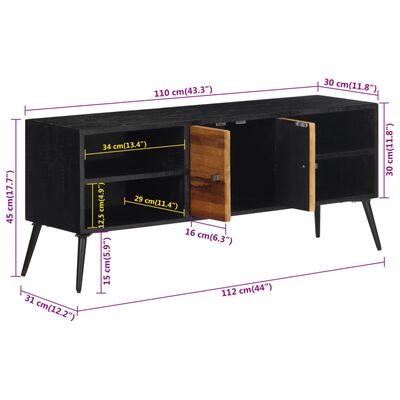 vidaXL Szafka TV, 112x31x45 cm, drewno tekowe z odzysku