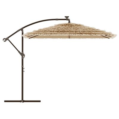 vidaXL Parasol ogrodowy z LED, stalowy słupek, brązowy, 246x246x230 cm