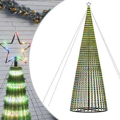 vidaXL Stożkowa choinka z lampek, 1544 kolorowych LED, 500 cm