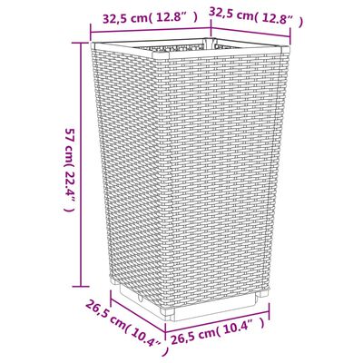 vidaXL Donice ogrodowe, 2 szt., białe, 32,5x32,5x57, PP