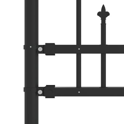 vidaXL Ogrodzenie z grotami, czarne, 140 cm, malowana proszkowo stal