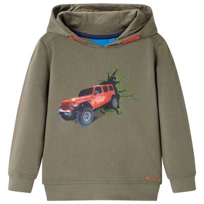 Bluza dziecięca z kapturem, khaki, 104