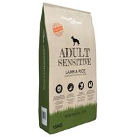 vidaXL Sucha karma dla psów, Adult Sensitive Lamb & Rice, 15 kg