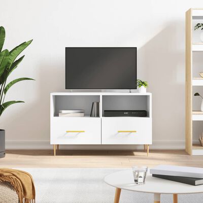 vidaXL Szafka pod TV, biała, 80x36x50 cm, materiał drewnopochodny