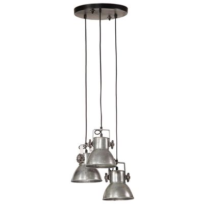 vidaXL Lampa wisząca, 25 W, srebro vintage, 30x30x100 cm, E27