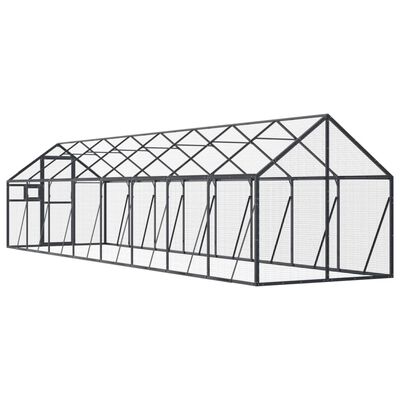 vidaXL Woliera, antracytowa, 1,79x8x1,85 m, aluminium