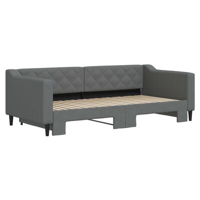 vidaXL Sofa rozsuwana, ciemnoszara, 90x190 cm, tkanina