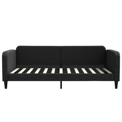 vidaXL Sofa rozsuwana z szufladami, czarna, 100x200 cm, tkanina