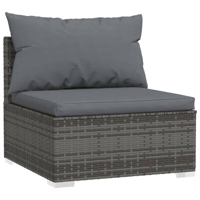vidaXL 4-osobowa sofa z poduszkami, szara, polirattan