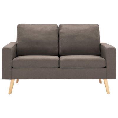 vidaXL 2-osobowa sofa, kolor taupe, tapicerowana tkaniną