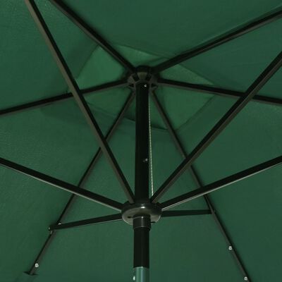 vidaXL Parasol ogrodowy z LED i stalowym słupkiem, zielony, 2x3 m