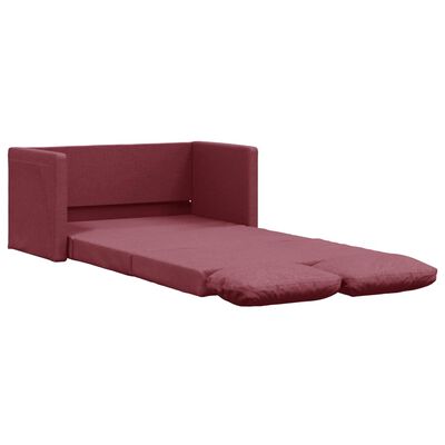 vidaXL Sofa podłogowa 2-w-1, winna czerwień, 112x174x55 cm, tkanina