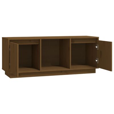 vidaXL Szafka pod TV, miodowy brąz 110,5x35x44 cm, lite drewno sosnowe