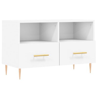 vidaXL Szafka pod TV, biała, 80x36x50 cm, materiał drewnopochodny