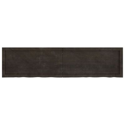 vidaXL Blat stołu, ciemnobrązowy, 160x40x(2-4) cm, lite drewno dębowe