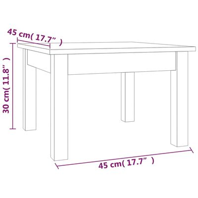 vidaXL Stolik kawowy, czarny, 45x45x30 cm, lite drewno sosnowe