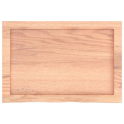 vidaXL Blat do łazienki, jasnobrązowy, 60x40x(2-4) cm, lite drewno
