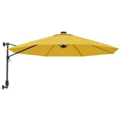 vidaXL Ścienny parasol ogrodowy, żółty, 290 cm