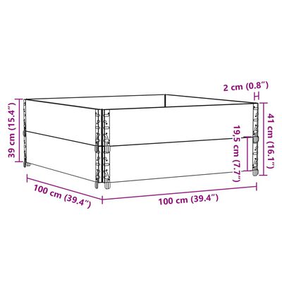 vidaXL Nadstawki paletowe, 2 szt., czarne, 100x100 cm, drewno sosnowe