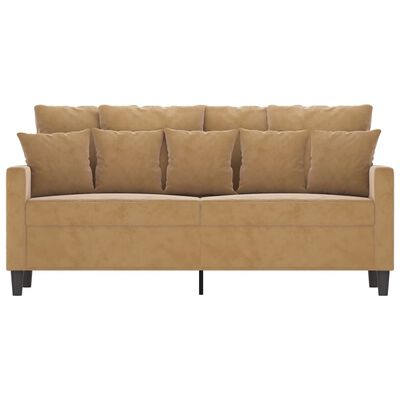 vidaXL Sofa 2-osobowa, brązowa, 140 cm, tapicerowana aksamitem