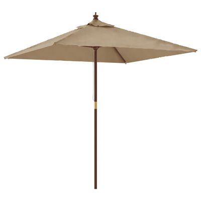 vidaXL Parasol ogrodowy na drewnianym słupku, taupe, 198x198x231 cm