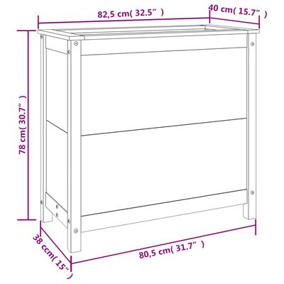 vidaXL Donica ogrodowa, 82,5x40x78 cm, lite drewno daglezjowe