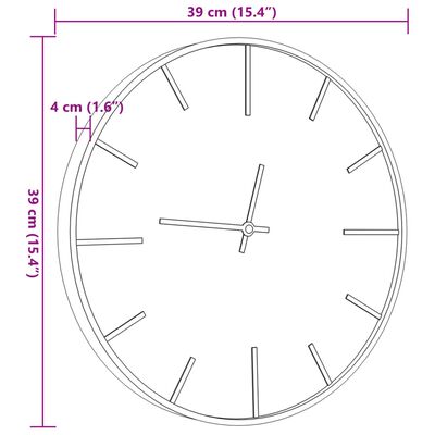 vidaXL Zegar ścienny, brązowy Ø39 cm, żelazo i materiał drewnopochodny