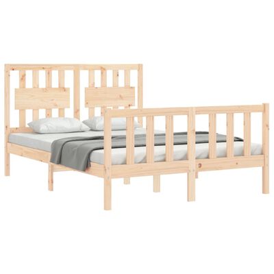 vidaXL Rama łóżka z wezgłowiem, 120x200 cm, lite drewno