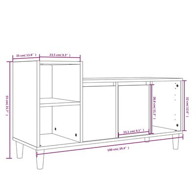 vidaXL Szafka pod TV, czarna, 100x35x55 cm, materiał drewnopochodny