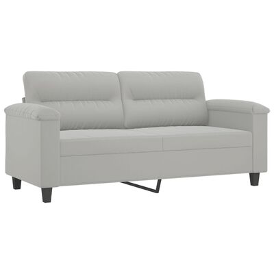 vidaXL Sofa 2-osobowa, jasnoszary, 140 cm, tapicerowana mikrofibrą