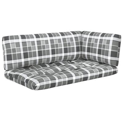 vidaXL Sofa 2-osobowa z palet, z poduszkami, szara, drewno sosnowe