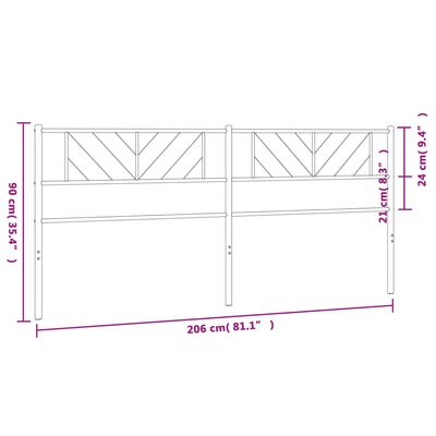 vidaXL Metalowe wezgłowie, białe, 200 cm