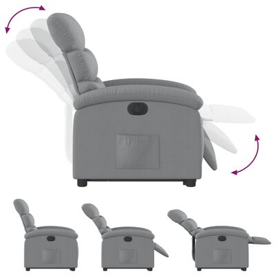 vidaXL Podnoszony fotel masujący, elektryczny, rozkładany, jasnoszary