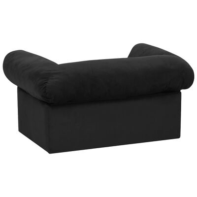 vidaXL Sofa dla psa, z szufladą, czarna, 75x50x38 cm, pluszowa