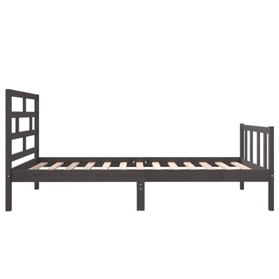 vidaXL Rama łóżka, szara, lite drewno sosnowe, 75x190 cm, pojedyncza