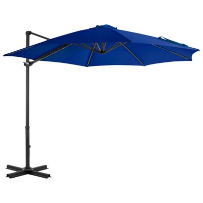 vidaXL Parasol wiszący z aluminiowym słupkiem, 300 cm, niebieski