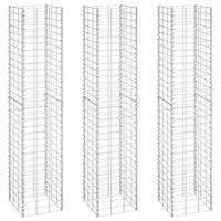 vidaXL Wysokie donice gabionowe, 3 szt., 30x30x150 cm, żelazo