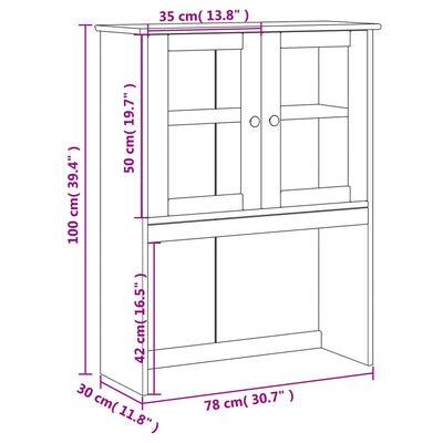 vidaXL Nastawka do komody VIGO, 78x30x100 cm, lite drewno sosnowe