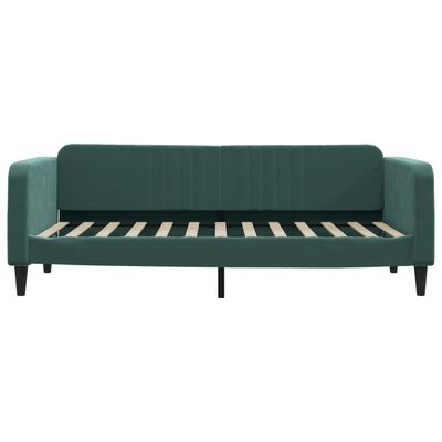 vidaXL Sofa z funkcją spania, ciemnozielona, 90x200cm, obita aksamitem