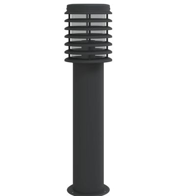 vidaXL Lampa ogrodowa na słupku, z gniazdkiem, czarna, 60 cm, stal