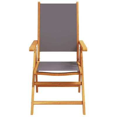vidaXL Rozkładane krzesła ogrodowe, 6 szt., antracyt, drewno i tkanina