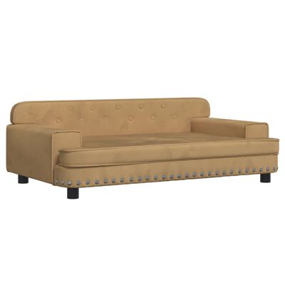 vidaXL Sofa dla dzieci, brązowa, 90x53x30 cm, aksamit