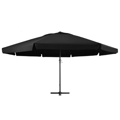 vidaXL Parasol ogrodowy na aluminiowym słupku, 500 cm, czarny