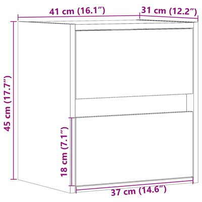 vidaXL Ścienna szafka TV z LED, dąb sonoma, 41x31x45 cm