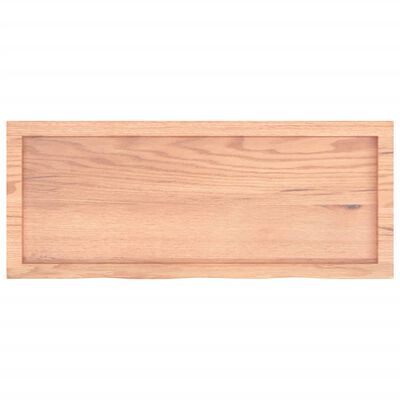 vidaXL Półka, brązowa, 100x40x(2-4) cm, lakierowane lite drewno dębowe