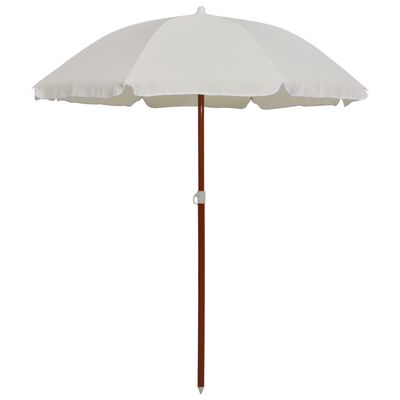 vidaXL Parasol ogrodowy na stalowym słupku, 180 cm, piaskowy