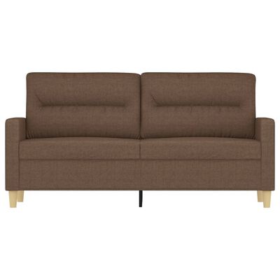 vidaXL Sofa 2-osobowa, brązowa, 140 cm, tapicerowana tkaniną